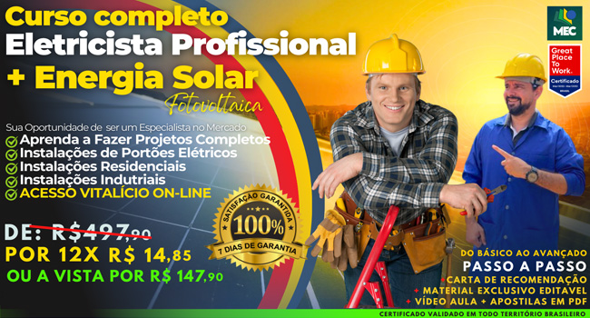 Curso Completo de Elétrica Predial, Residencial e Industrial + Instalação de Energia Solar
