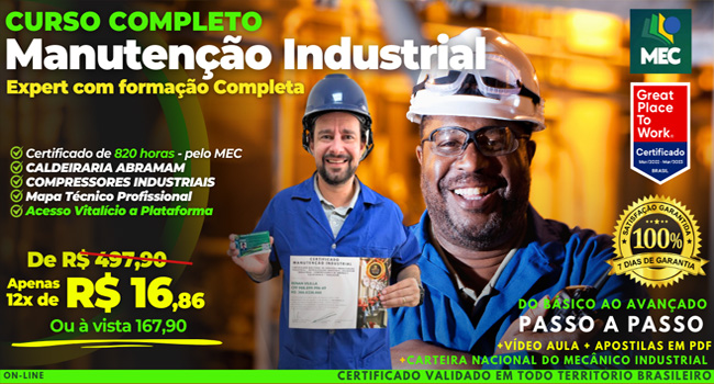  Curso de Manutenção Industrial + Caldeiraria + Compressores Industriais
